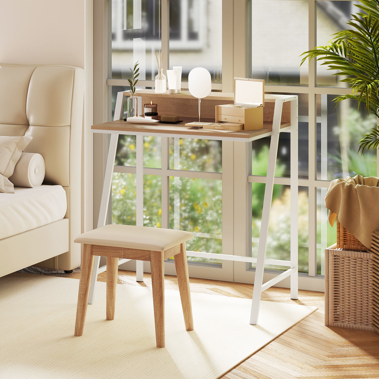 2 Tier Computer Desk PC Laptop Table Study Writing Home Office Workstation New, Natural Writing Desks at Gallery Canada