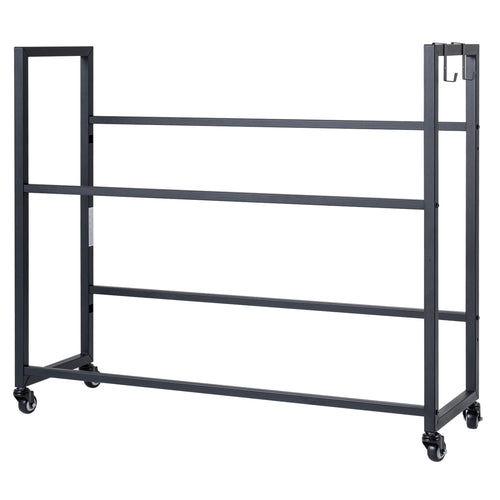 2-Tier Drink Crate Rack, 4 Universal Wheels, Black