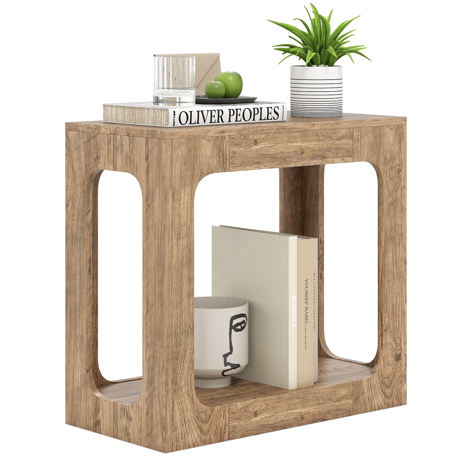 2-Tier End Table with Storage Shelf for Living Room, Oak End & Side Tables at Gallery Canada