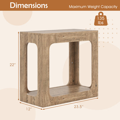 2-Tier End Table with Storage Shelf for Living Room, Oak End & Side Tables at Gallery Canada