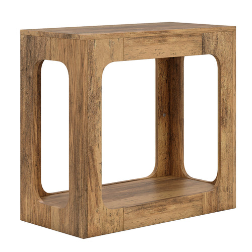 2-Tier End Table With Storage Shelf, Oak