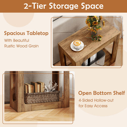 2-Tier End Table With Storage Shelf, Oak End & Side Tables at Gallery Canada