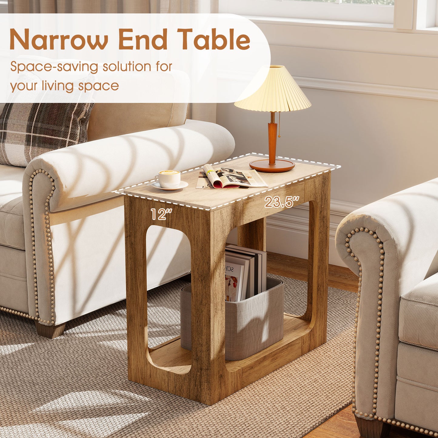2-Tier End Table With Storage Shelf, Oak End & Side Tables at Gallery Canada