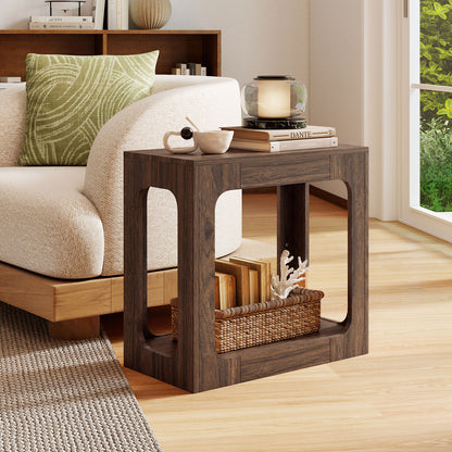 2-Tier End Table With Storage Shelf, Walnut End & Side Tables at Gallery Canada