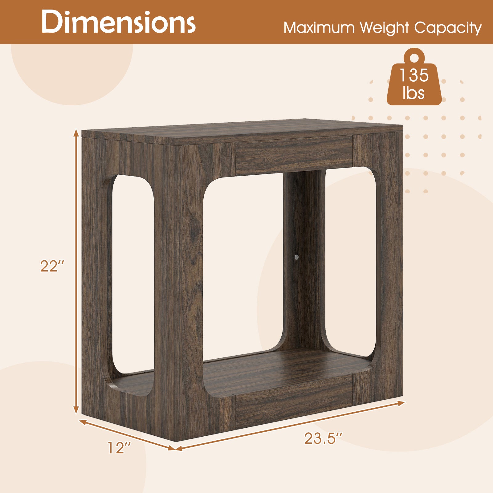 2-Tier End Table With Storage Shelf, Walnut End & Side Tables at Gallery Canada