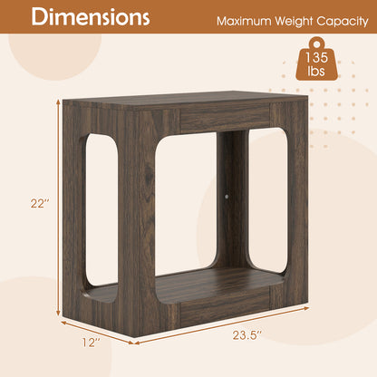 2-Tier End Table With Storage Shelf, Walnut End & Side Tables at Gallery Canada