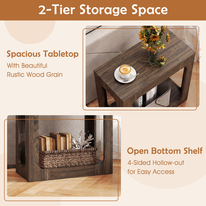 2-Tier End Table With Storage Shelf, Walnut End & Side Tables at Gallery Canada