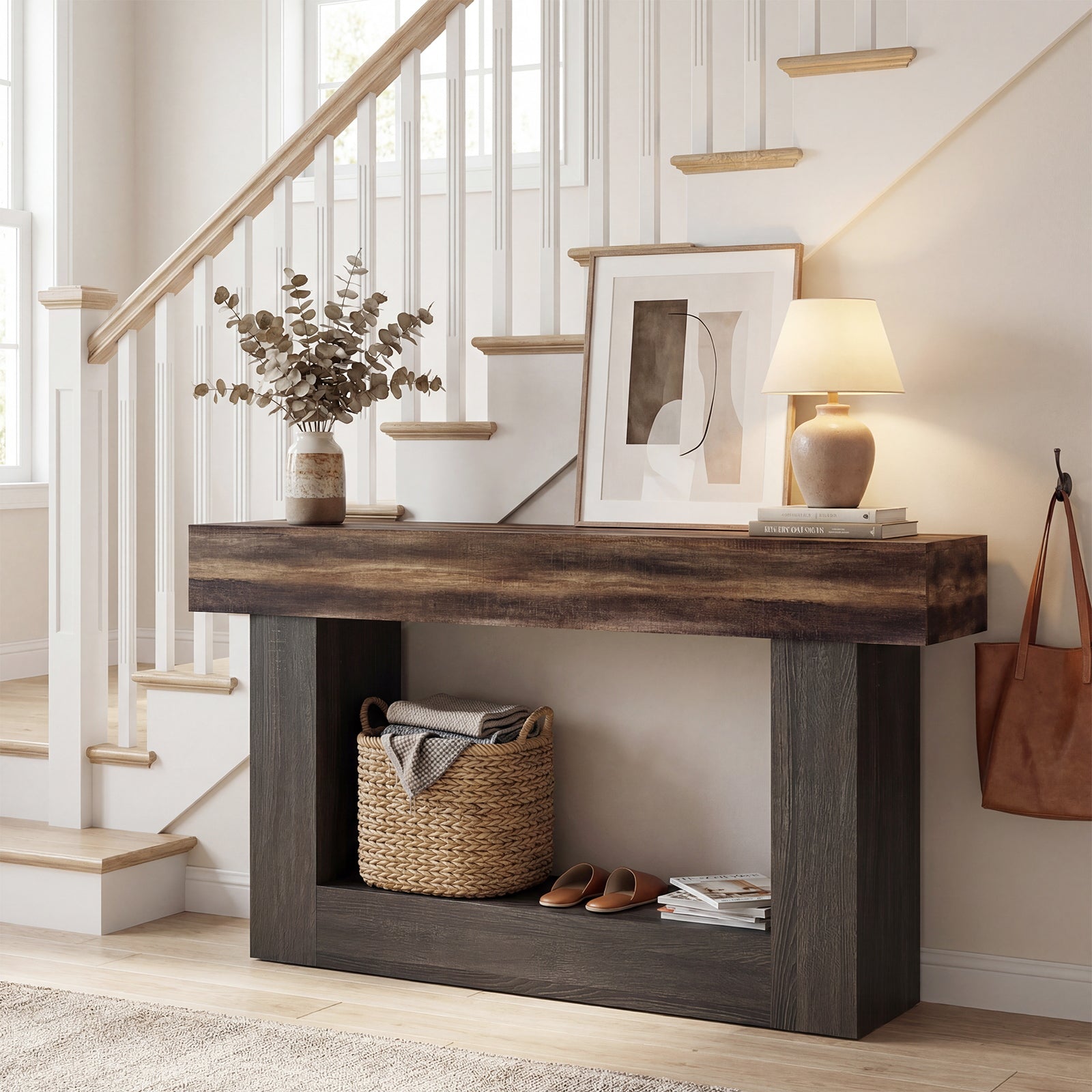 2-Tier Farmhouse Console Table, 63