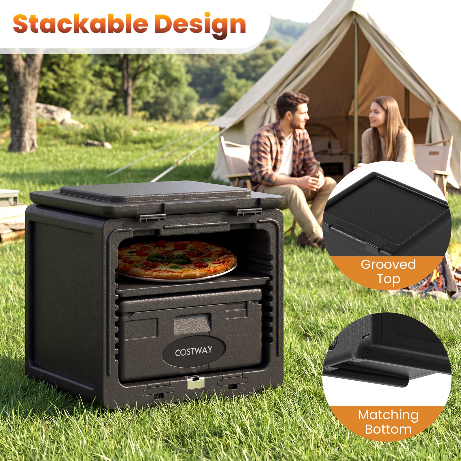 2 Tier Insulated Food Pan Carrier Food Warmer with Removable Tray and Box Food Warmers & Burners at Gallery Canada