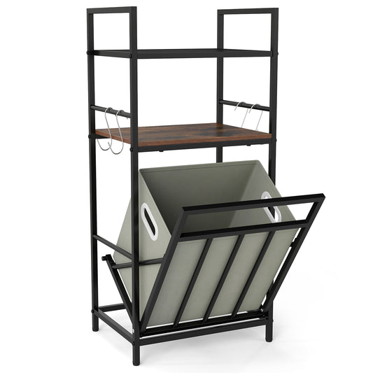 2-Tier Laundry Hamper, Tilt-Out Basket, Black Laundry Baskets Black at Gallery Canada
