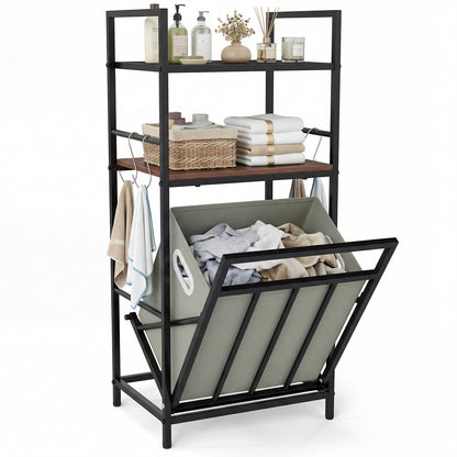 2-Tier Laundry Hamper, Tilt-Out Basket, Black Laundry Baskets at Gallery Canada