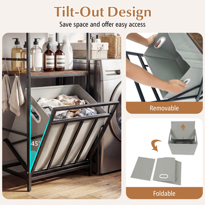 2-Tier Laundry Hamper, Tilt-Out Basket, Black Laundry Baskets at Gallery Canada