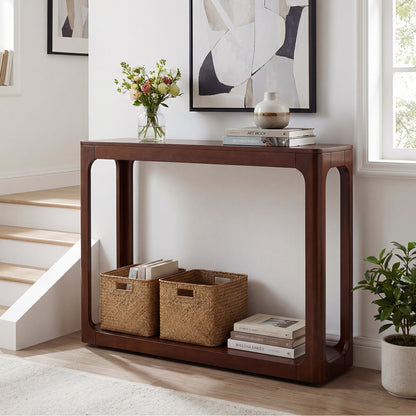 2-Tier Wood Console Table, Storage Shelf, Brown Console Tables at Gallery Canada
