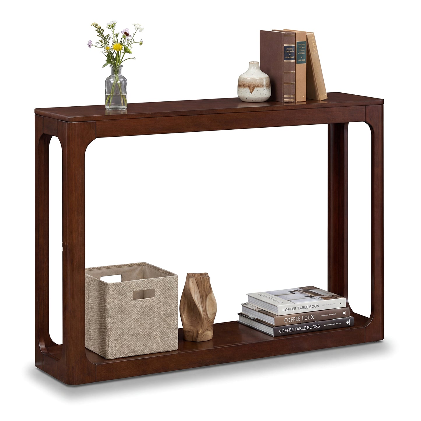 2-Tier Wood Console Table, Storage Shelf, Brown Console Tables at Gallery Canada