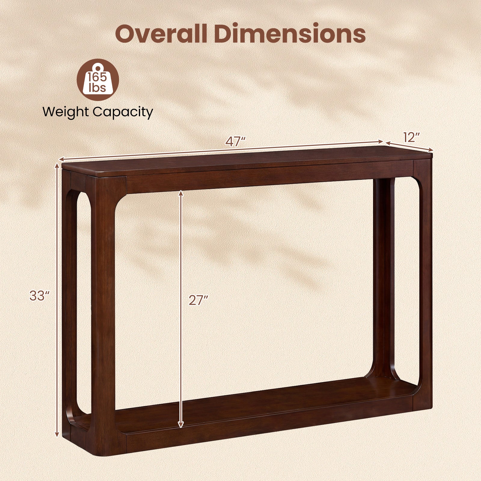 2-Tier Wood Console Table, Storage Shelf, Brown Console Tables at Gallery Canada