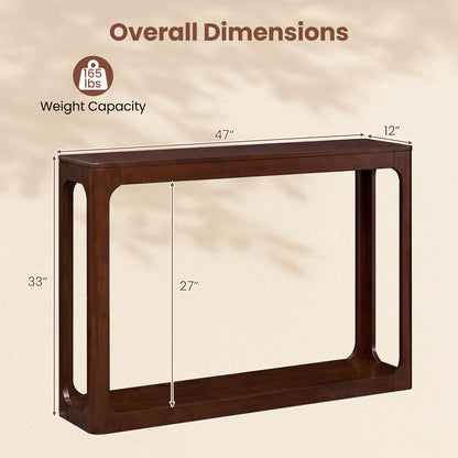 2-Tier Wood Console Table, Storage Shelf, Brown Console Tables at Gallery Canada