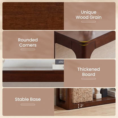 2-Tier Wood Console Table, Storage Shelf, Brown Console Tables at Gallery Canada