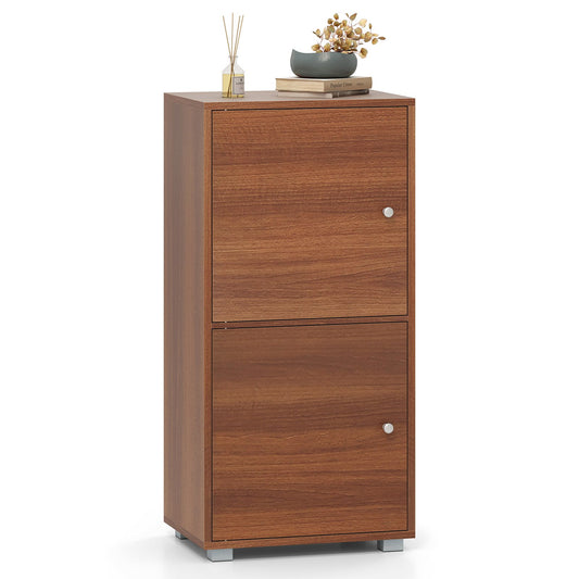 2-Tier Modern Style Nightstand with Drawer and Open Shelf, Walnut End & Side Tables Walnut at Gallery Canada