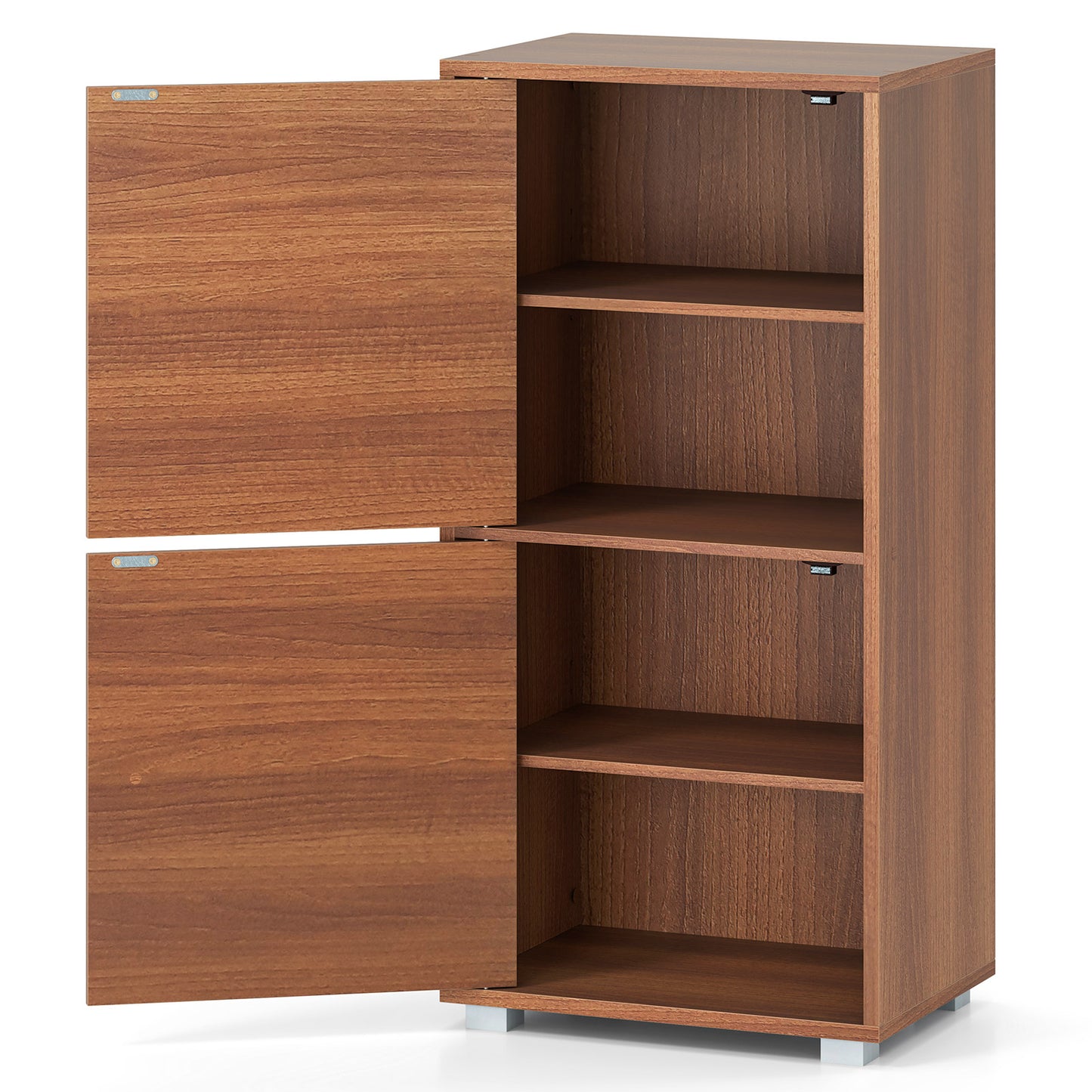 2-Tier Modern Style Nightstand with Drawer and Open Shelf, Walnut End & Side Tables at Gallery Canada