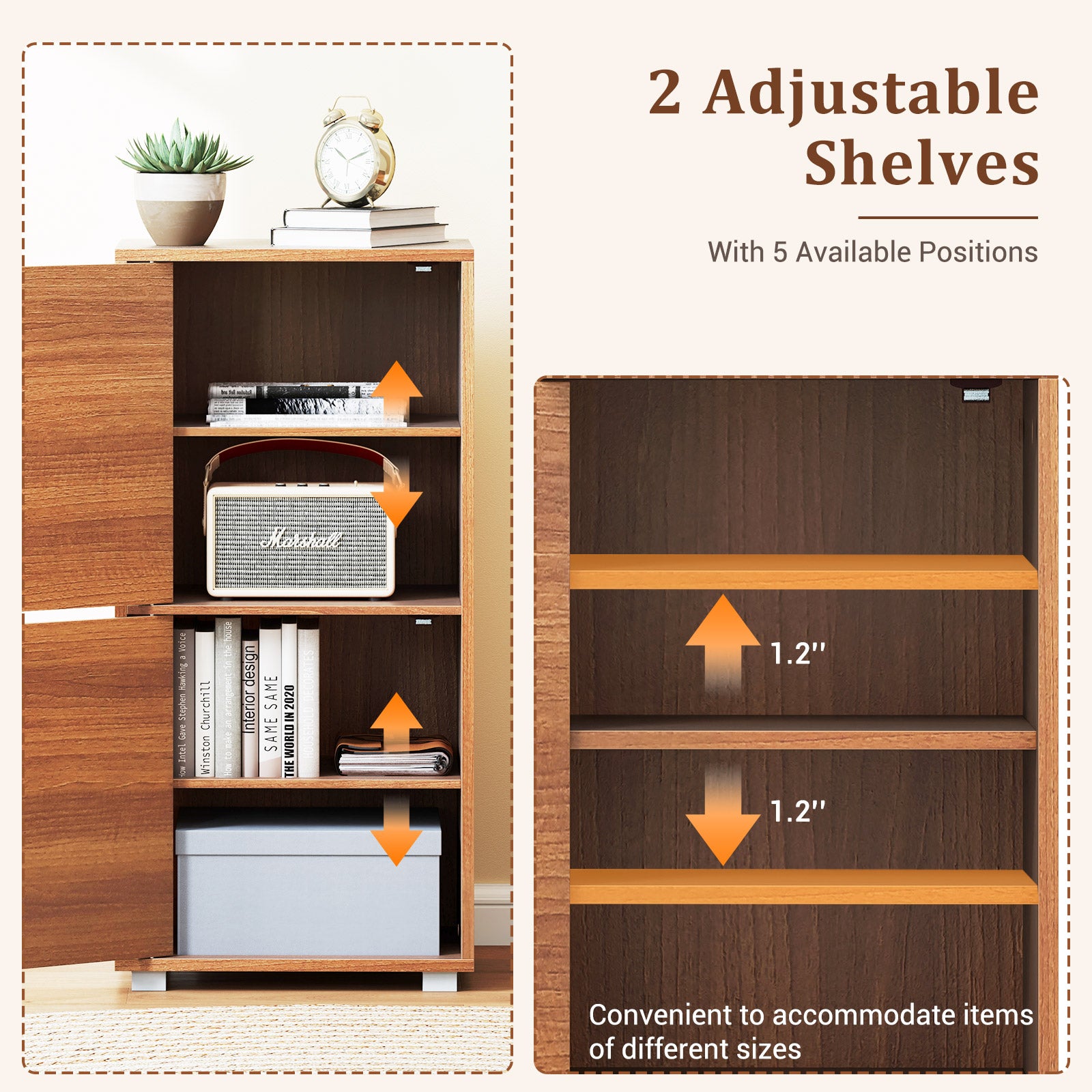 2-Tier Modern Style Nightstand with Drawer and Open Shelf, Walnut End & Side Tables at Gallery Canada