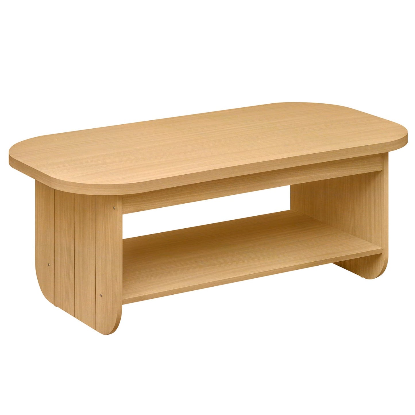 2-Tier Oval Coffee Table, with Storage Shelf, Natural Coffee Tables at Gallery Canada