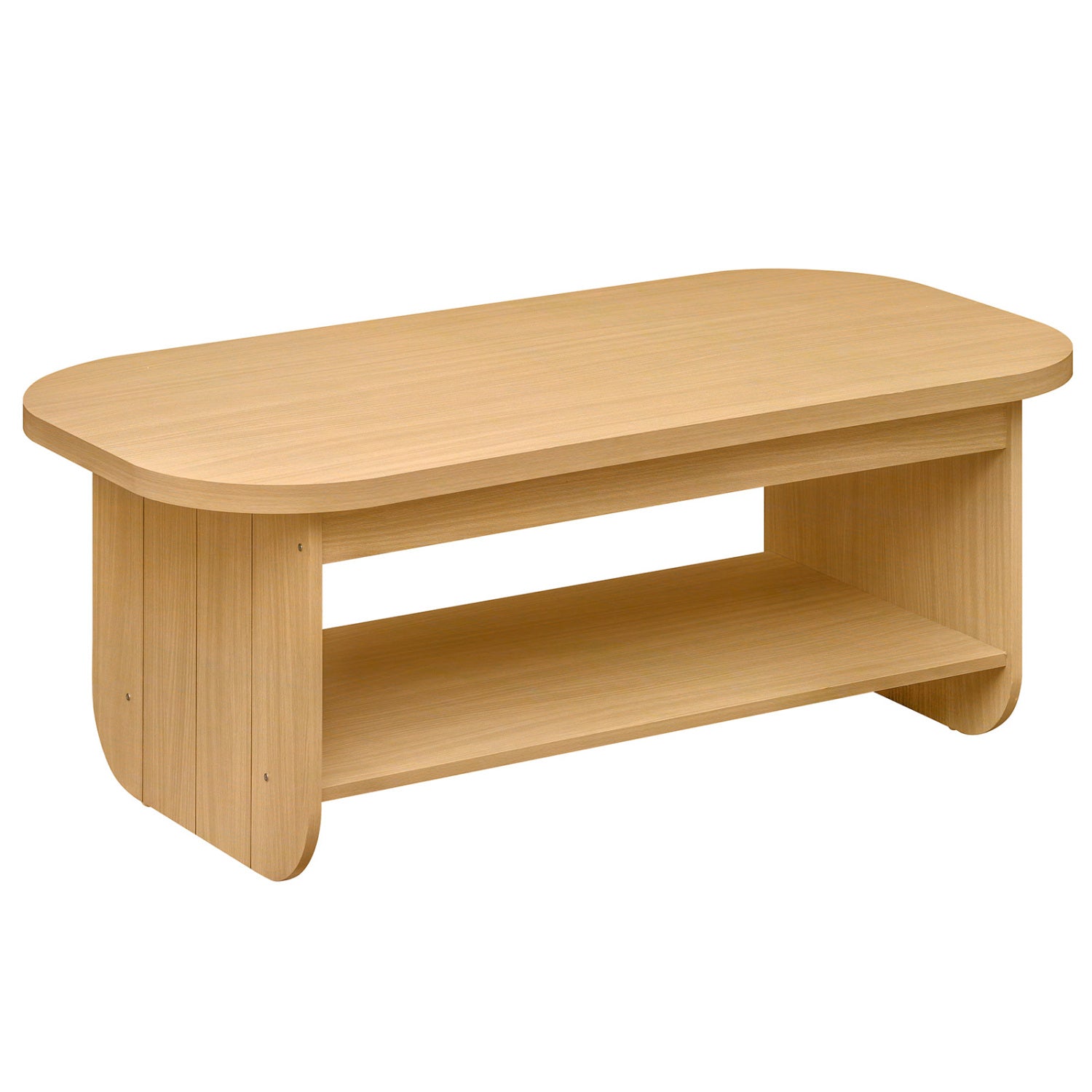 2-Tier Oval Coffee Table, with Storage Shelf, Natural Coffee Tables Natural at Gallery Canada