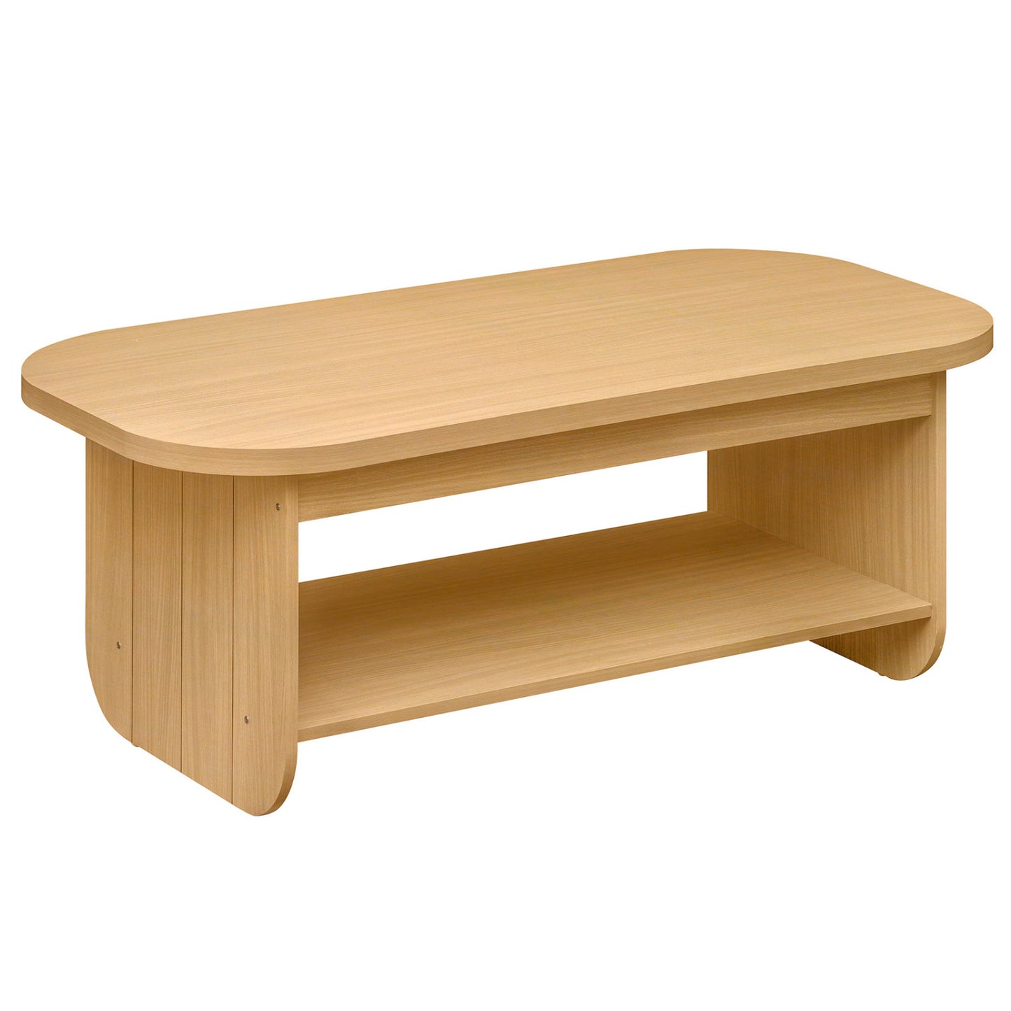 2-Tier Oval Coffee Table, with Storage Shelf, Natural Coffee Tables at Gallery Canada
