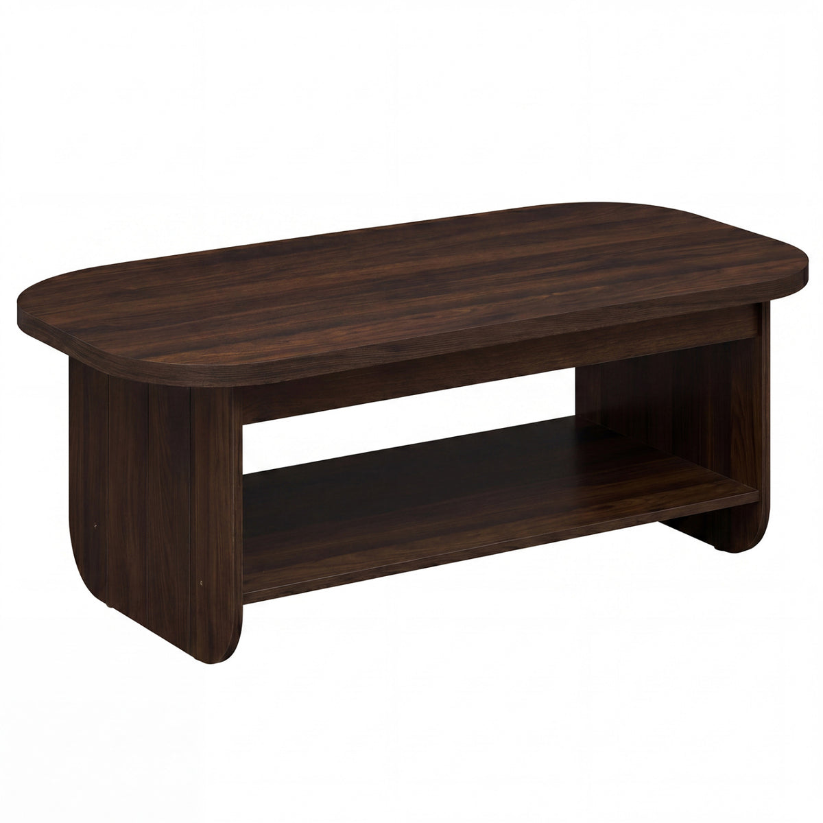 2-Tier Oval Coffee Table, Mid Century, Walnut Coffee Tables Walnut at Gallery Canada