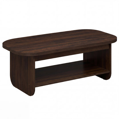 2-Tier Oval Coffee Table, Mid Century, Walnut Coffee Tables Walnut at Gallery Canada