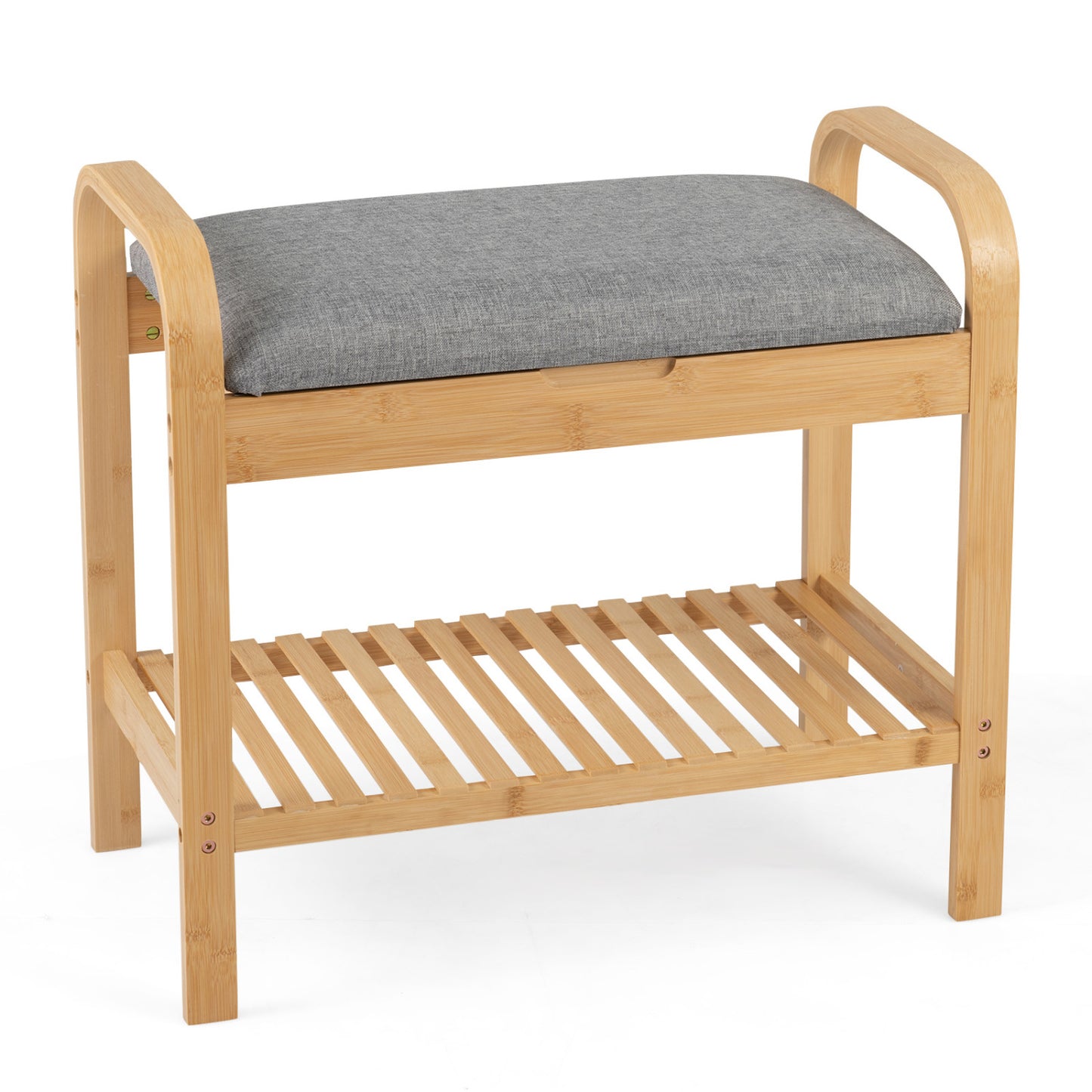 2-Tier Shoe Rack Bench, Flip-Top Storage, Natural Shoe Racks & Storage Benches Natural at Gallery Canada