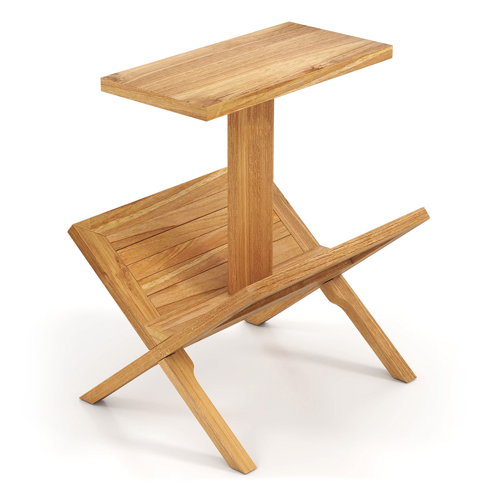2-Tier Bookshelf, Teak Wood Frame, Anti-Slip Foot Mats Bookcases at Gallery Canada