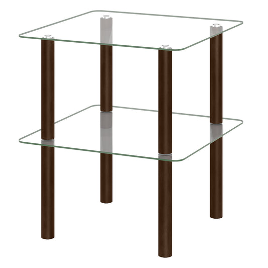 2-Tier Square End Table with Shelf, Black End & Side Tables Black at Gallery Canada