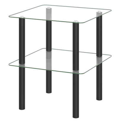 2-Tier Square End Table with Shelf, Black End & Side Tables at Gallery Canada