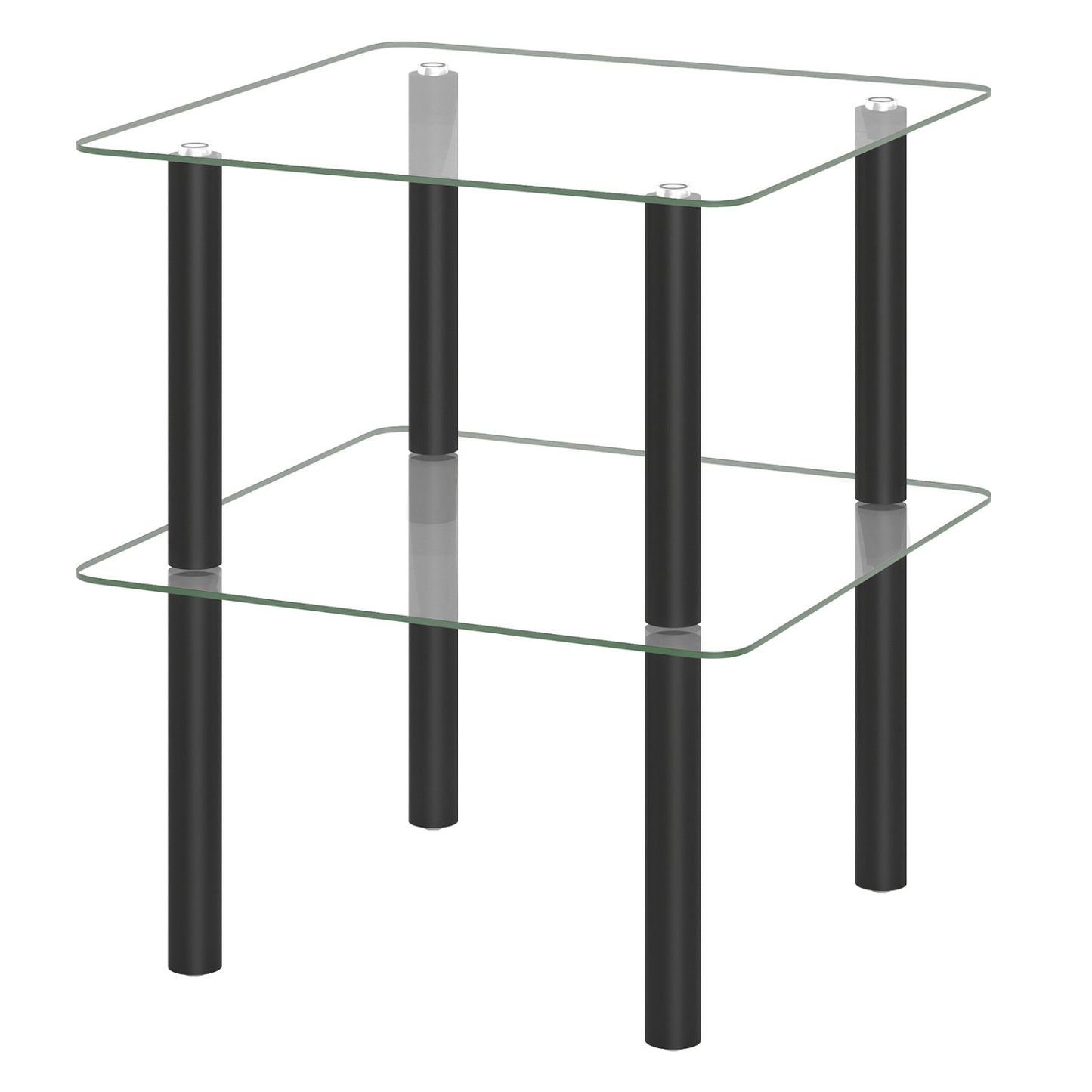 2-Tier Square End Table with Shelf, Black End & Side Tables Black at Gallery Canada