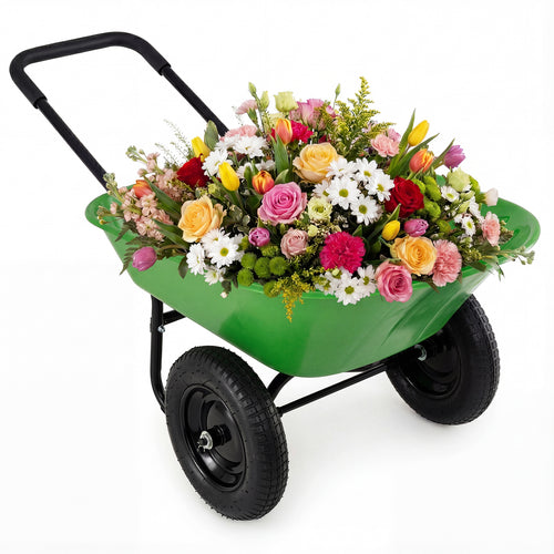 2 Tire Heavy-duty Dolly Utility Cart Wheelbarrow Garden Cart, Light Green