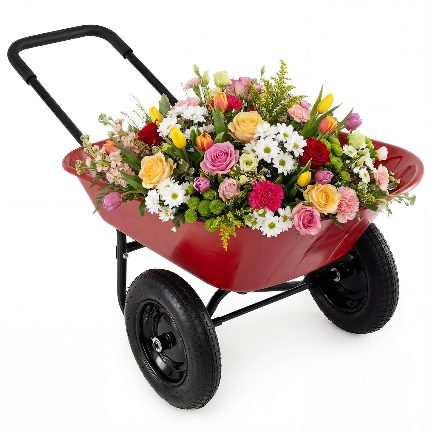 2 Tire Heavy-duty Dolly Utility Cart Wheelbarrow Garden Cart, Red Garden Carts at Gallery Canada