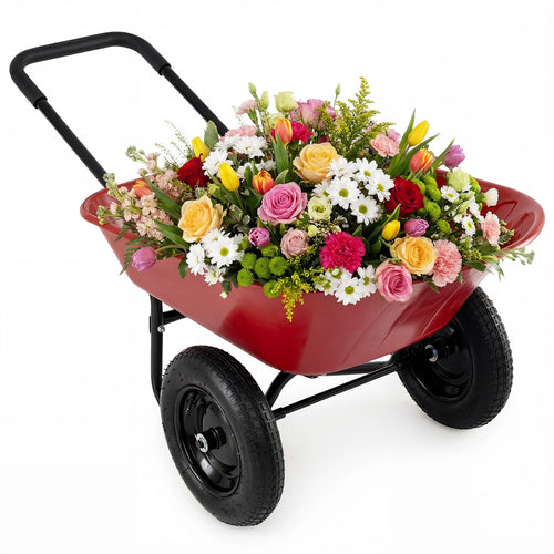 2 Tire Heavy-duty Dolly Utility Cart Wheelbarrow Garden Cart, Red