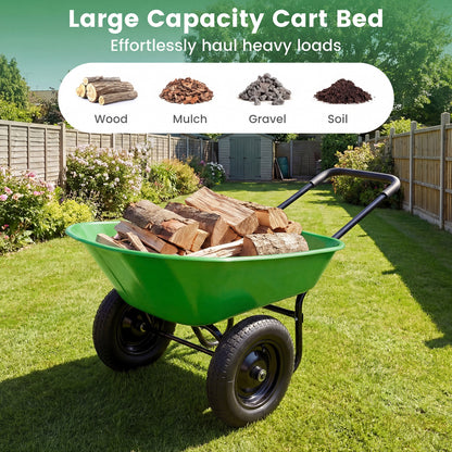 2 Tire Heavy-duty Dolly Utility Cart Wheelbarrow Garden Cart, Light Green Garden Carts at Gallery Canada