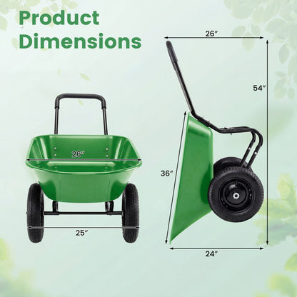 2 Tire Heavy-duty Dolly Utility Cart Wheelbarrow Garden Cart, Light Green Garden Carts at Gallery Canada