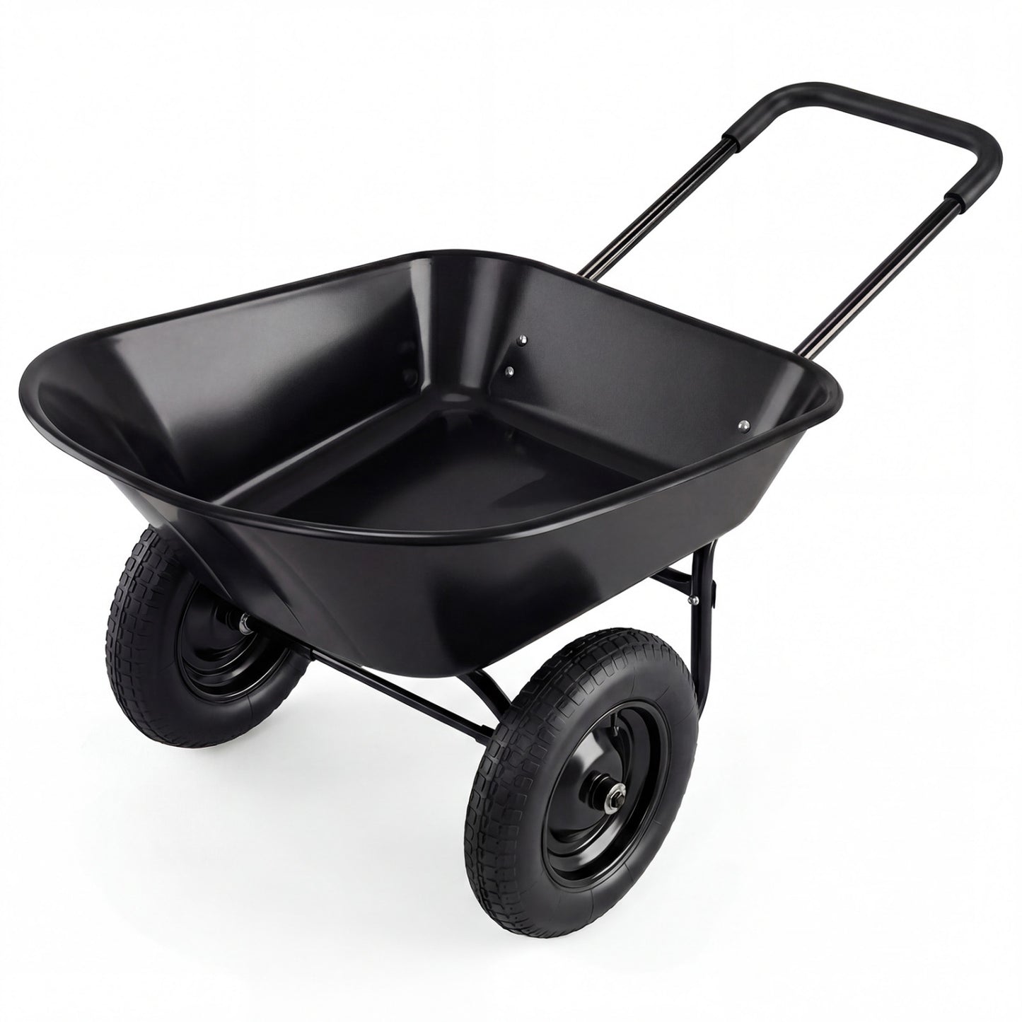 Heavy-Duty 2 Tire Wheelbarrow Garden Cart, Black Garden Carts Black at Gallery Canada