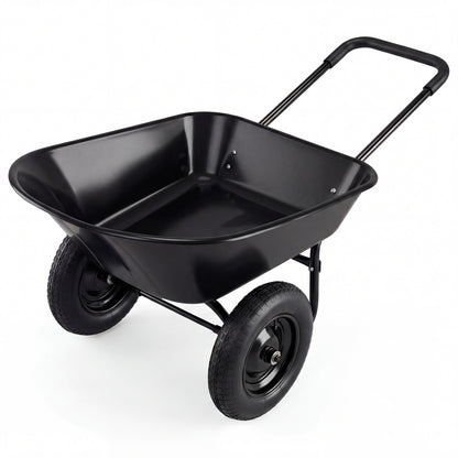 Heavy-Duty 2 Tire Wheelbarrow Garden Cart, Black Garden Carts Black at Gallery Canada