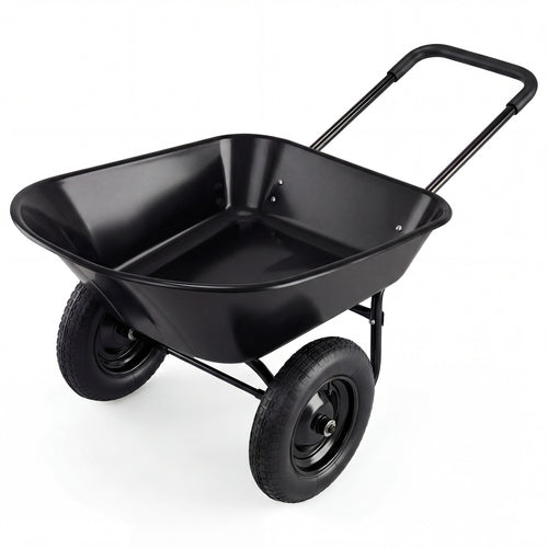 Heavy-Duty 2 Tire Wheelbarrow Garden Cart, Black
