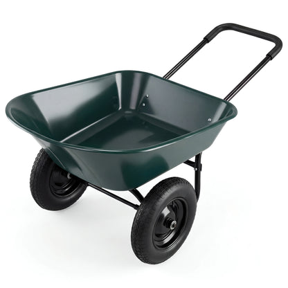 2 Tire Wheelbarrow Garden Cart, Heavy Duty Dolly Utility Cart, Green Garden Carts Green at Gallery Canada