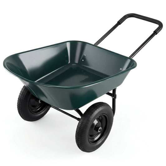 2 Tire Wheelbarrow Garden Cart, Heavy Duty Dolly Utility Cart, Green Garden Carts Green at Gallery Canada