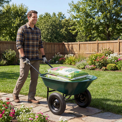 2 Tire Wheelbarrow Garden Cart, Heavy Duty Dolly Utility Cart, Green Garden Carts at Gallery Canada