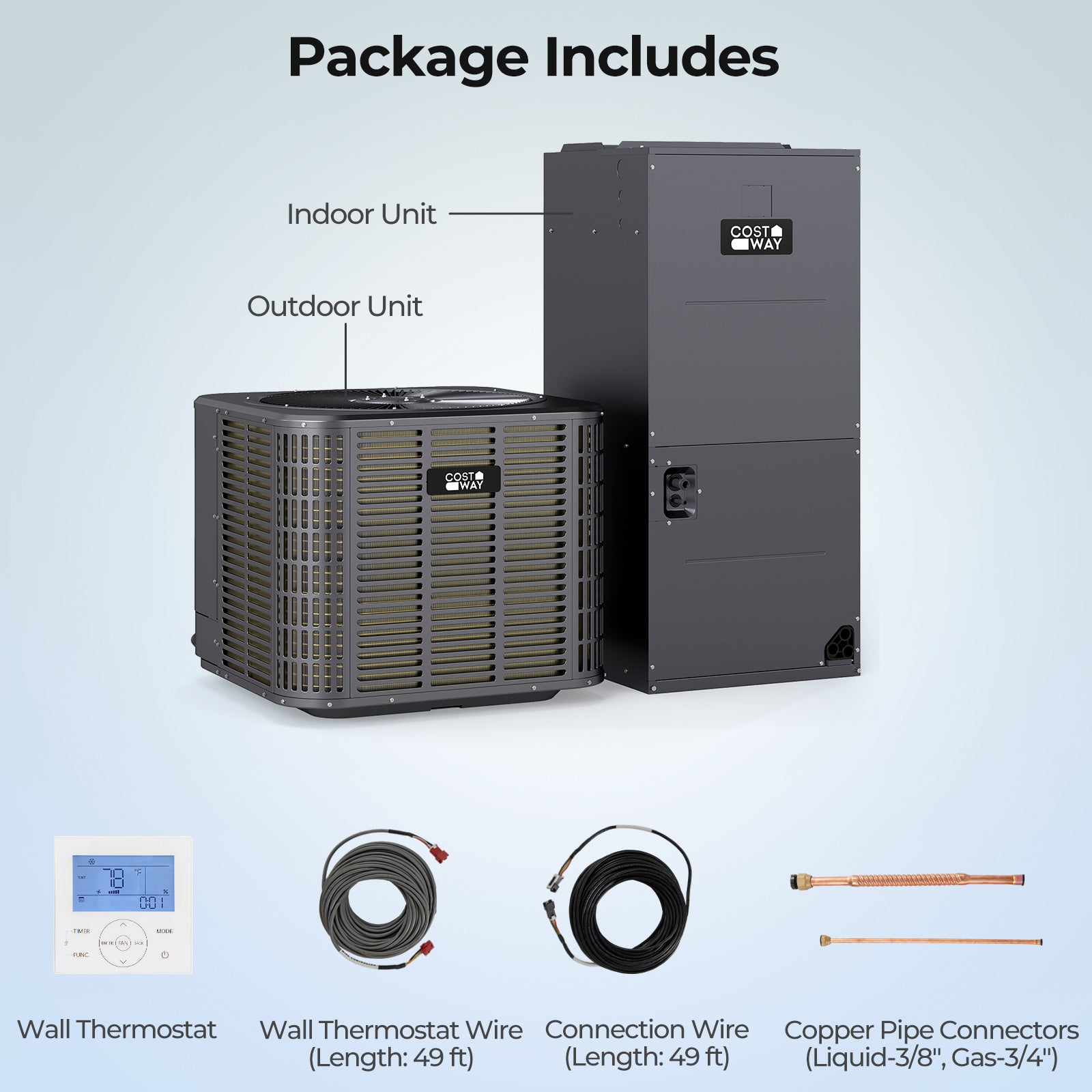 2 Ton 18 SEER2 Central Air Conditioner Heat Pump System with Multi-Position Air Handler Unit, Gray Mini Split Air Conditioners at Gallery Canada