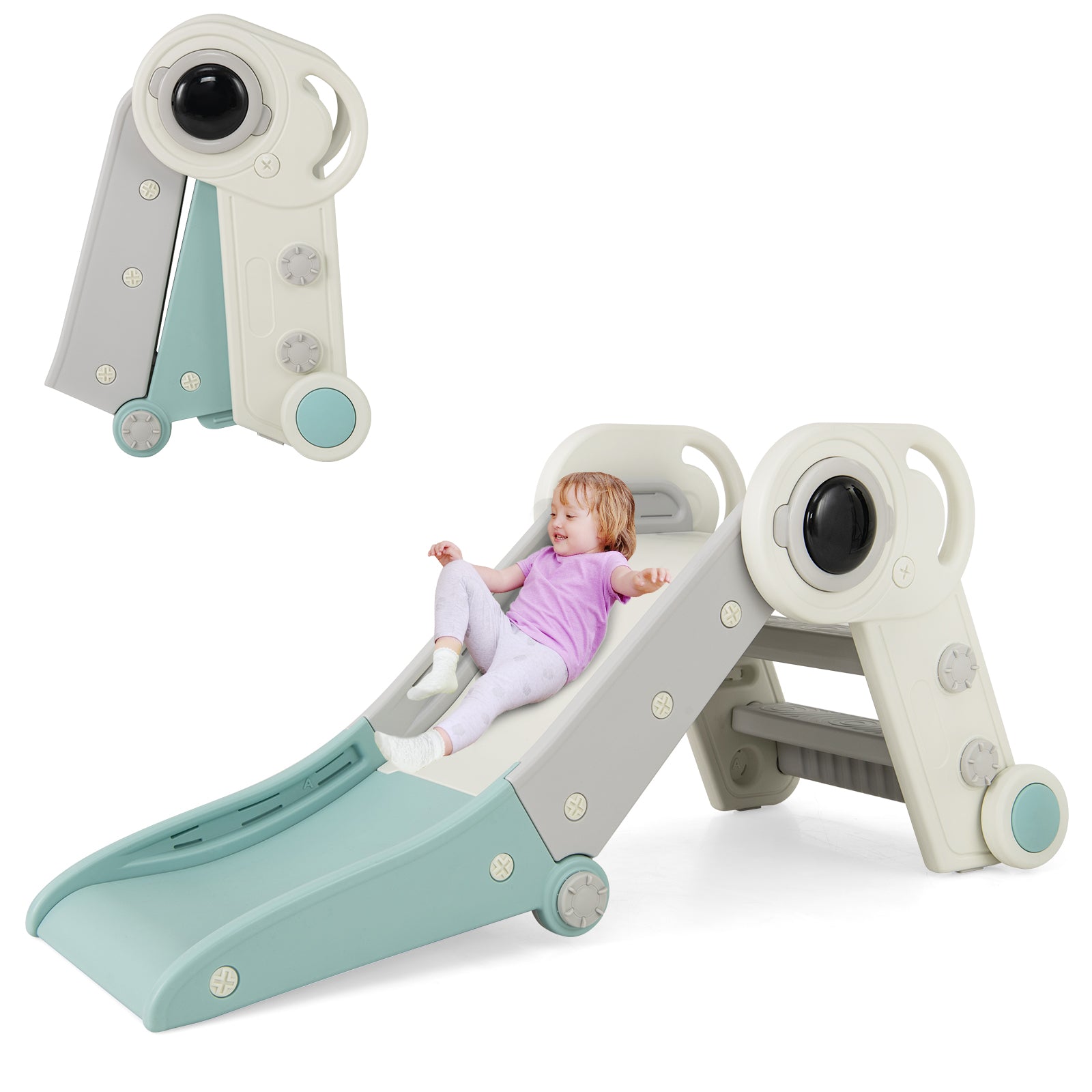 2 In 1 Baby Slide With Climber, 18+ Months, Blue Climbers & Slides Blue at Gallery Canada