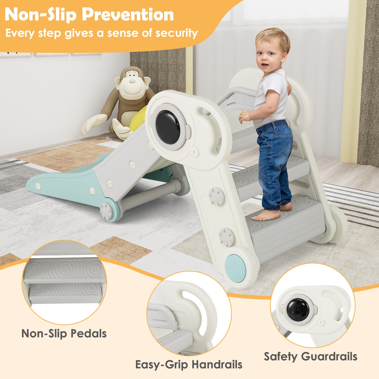 2 In 1 Baby Slide With Climber, 18+ Months, Blue Climbers & Slides at Gallery Canada
