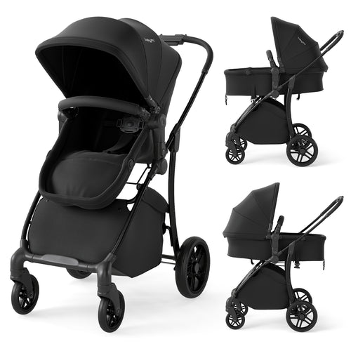 2-in-1 Baby Stroller with Bassinet Mode and Reversible Seat, Black