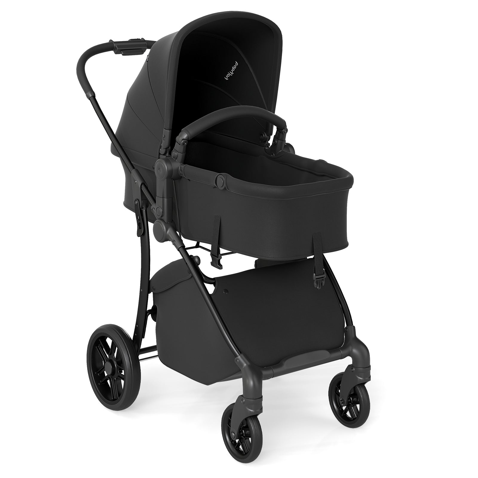 2-in-1 Baby Stroller with Bassinet Mode and Reversible Seat, Black Baby Strollers at Gallery Canada